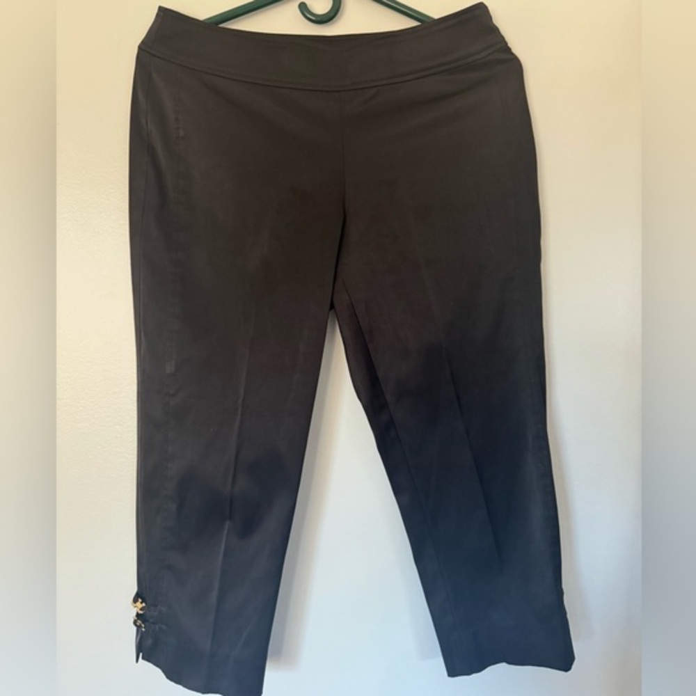 Cache Embellished‎ Black Cropped Pants
